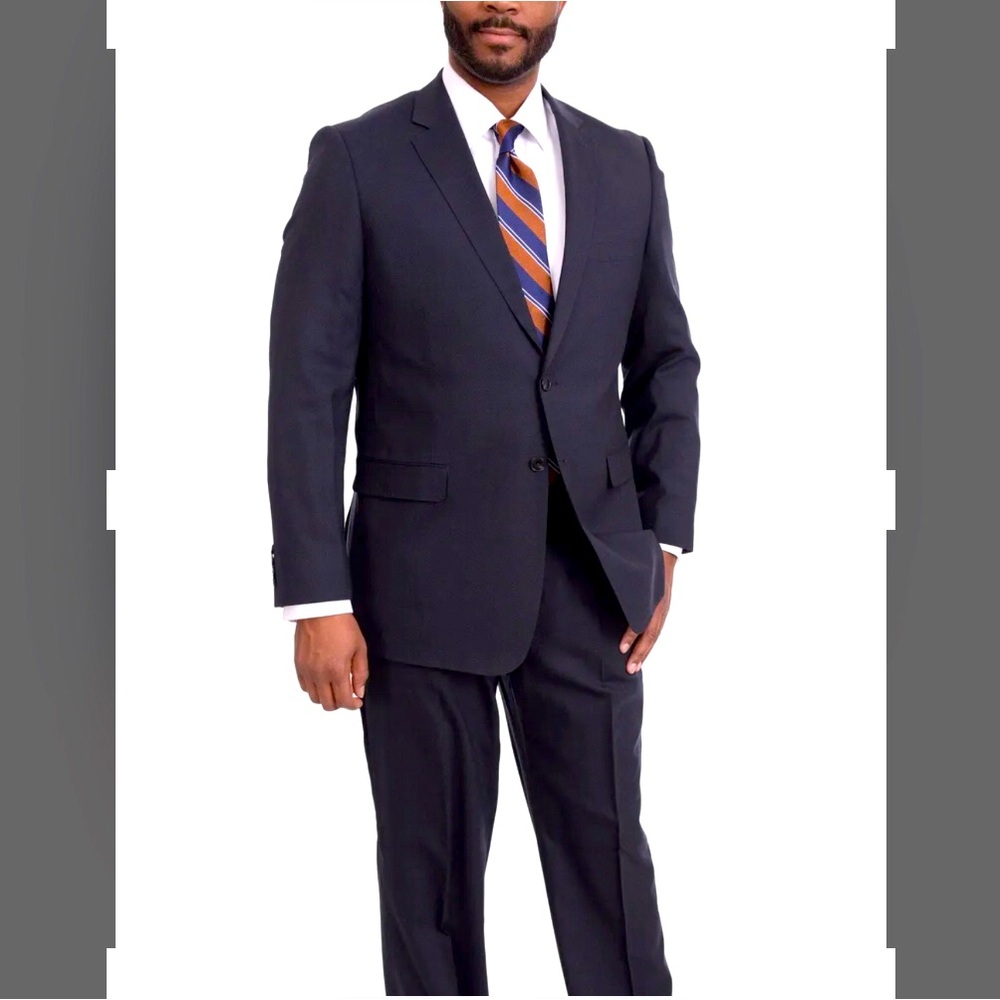 Steven Land Angelo Men’s 3 Piece Black Wool Suit 42/36L